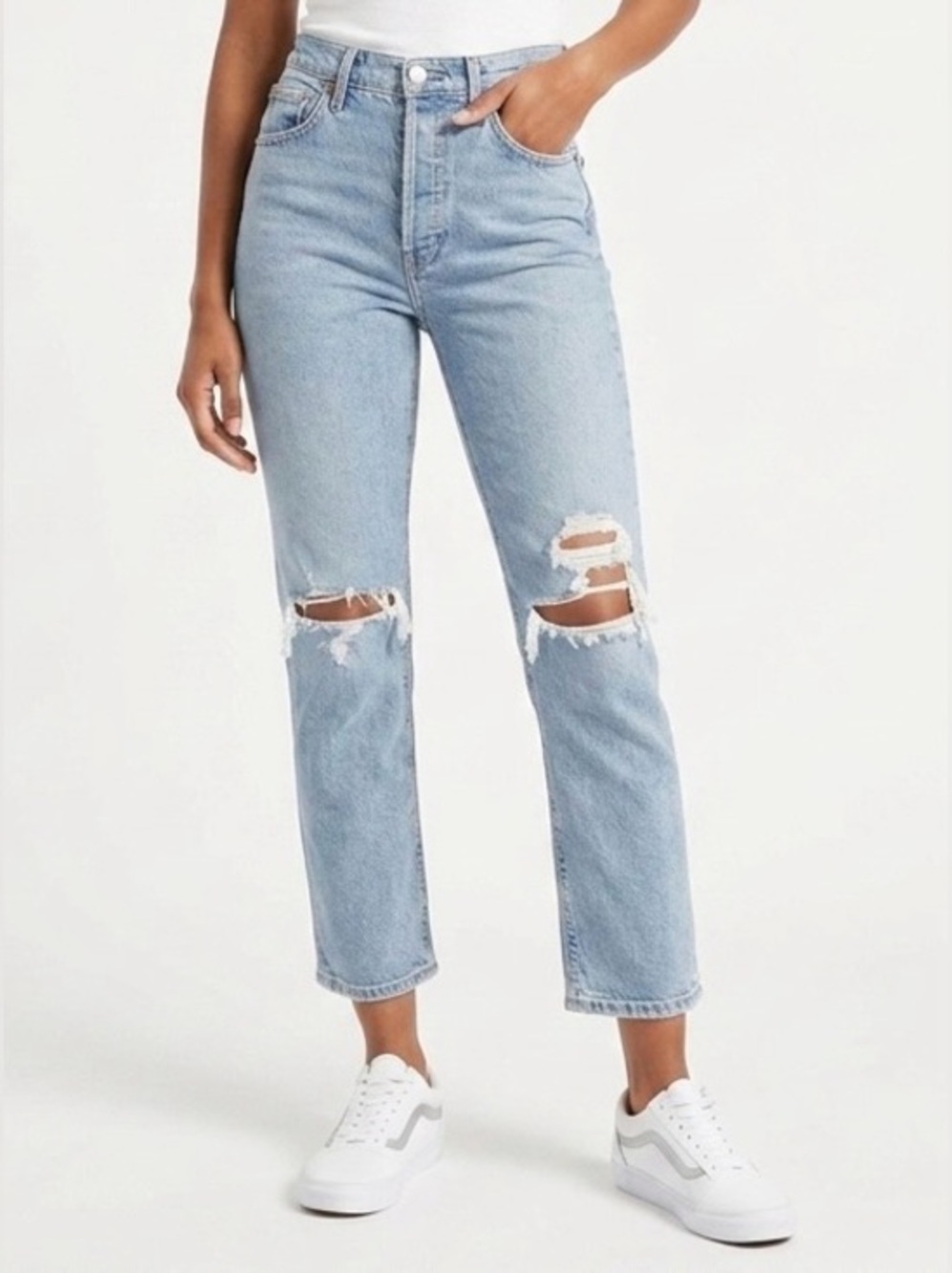 Agolde‎ Riley Organic Cotton Blend High Rise Straight Crop Jeans
